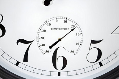 Outdoor Garden Clock With Thermometer and Metal Casing Black Big Time  90cm - 6