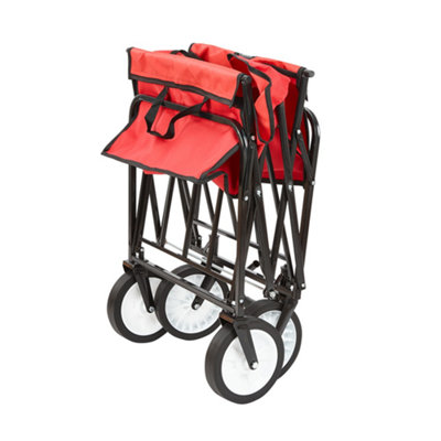 Outdoor Garden Folding Cart - Red