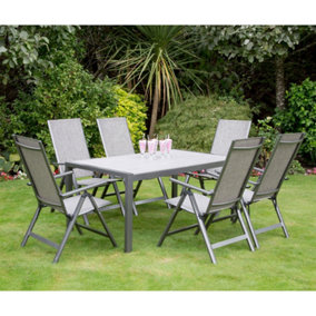 Outdoor Garden Furniture  Adrano 160cm 6 Seat Polywood Aluminium Outdoor Garden Dining Collection