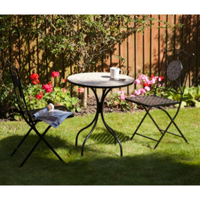Outdoor Garden Furniture  Casablanca Mosaic Cast Iron Garden Bistro Set