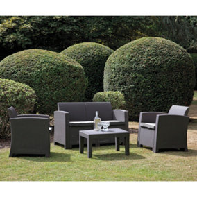 Outdoor Garden Furniture  Florence Outdoor Garden Rattan Style Lounge Set With Seat Cushions