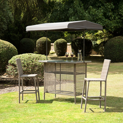 Outdoor Garden Furniture  Greenland 3 Piece Garden Rattan Outdoor Bar