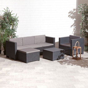 Outdoor Garden Furniture  Manhattan Grafito Injection Moulded Set in Anthracite