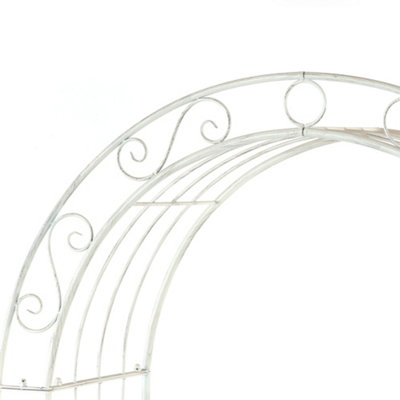 Outdoor Garden Furniture  Outdoor Gloucester 2 Seat White Cast Iron Garden Arbour Bench - 3