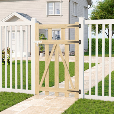 Outdoor Garden Gate Patio Gate Fence Security Barrier Wooden Yard ...