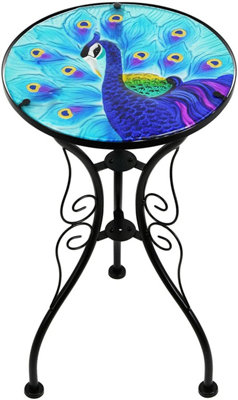 Peacock glass deals table