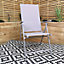 Outdoor Garden Patio Multi Position Reclining Folding Chair in Grey