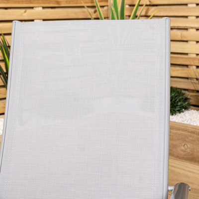 Outdoor Garden Patio Multi Position Reclining Folding Chair in Grey - 3