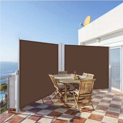 Outdoor Garden Retractable Sun Protection Privacy Side Awning Double ...