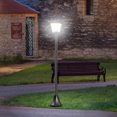 Outdoor Garden Solar Post Lamp Sensor Dimmable LED Lantern