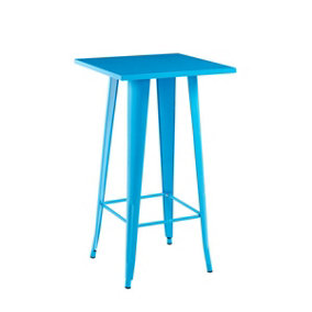 Outdoor Garden Table - Metal - L60 x W60 x H115 cm - Blue