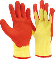 Outdoor Garden Unisex Easy Grip Gardening Gloves with Non Slip Latex Grip - Pair (LARGE)