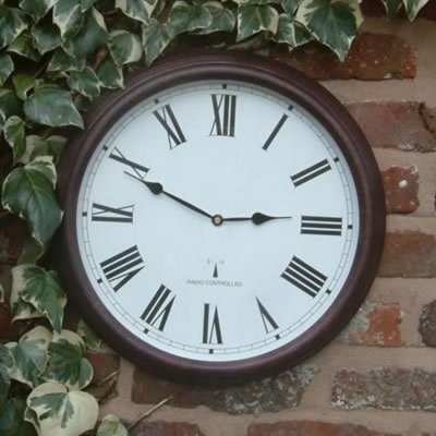 Outdoor Garden Wall Clock Perfect Time Radio Controlled 38cm