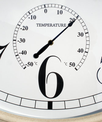 Outdoor Garden Wall Clock with Thermometer Big Time White 90cm - 4