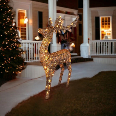 Outdoor reindeer christmas decorations discount