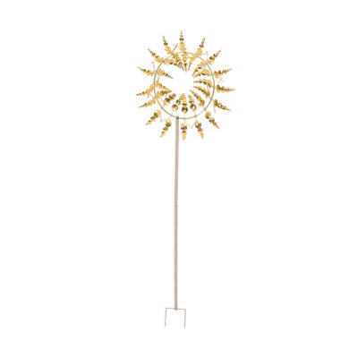 Outdoor Golden Metal Wind Spinner Windmill Weathervane for Yard Garden Patio Decoration