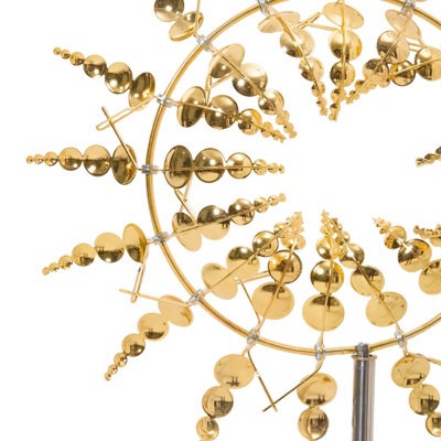 Outdoor Golden Metal Wind Spinner Windmill Weathervane for Yard Garden Patio Decoration