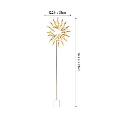 Outdoor Golden Metal Wind Spinner Windmill Weathervane for Yard Garden Patio Decoration