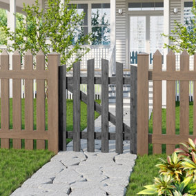 Outdoor Grey Outdoor Garden Gate Yard Patio Entrance Way Door Security Barrier Pedestrian Gate Pine Wooden Fence Door  90cmH