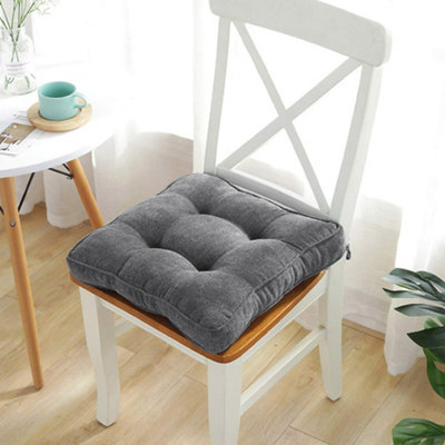 Outdoor Grey Thicken Square Velvet Seat Cushion Cotton Dining Chair Cushion Seat Pads for Outdoors