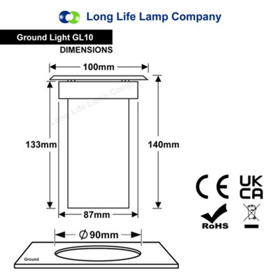 Outdoor Ground Walkover Lights GU10 IP67 Round Decking Light Stainless ...