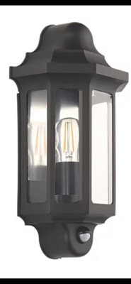 Auraglow Black Outdoor Hanging E27 LED Lantern Wall Light – 5W, Cool/Warm Switchable