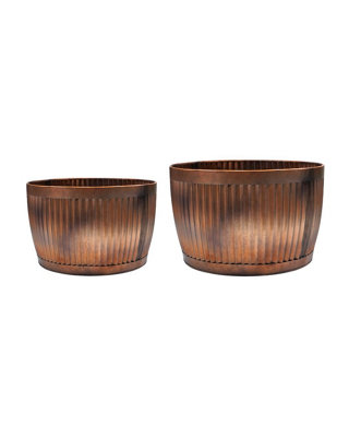 Outdoor Hampton Copper Bowl Planter Set of 2