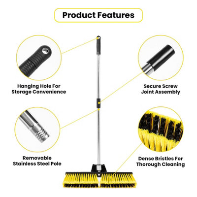 Outdoor Heavy Duty Garden Broom with Stiff Bristles - 6