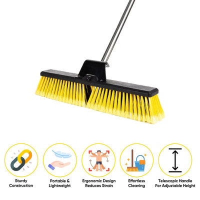 Outdoor Heavy Duty Garden Broom with Stiff Bristles - 9