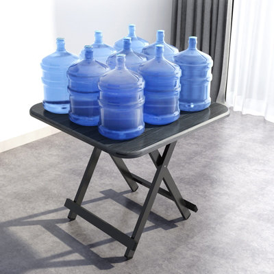 Outdoor Heavy Duty Square Black Wooden Folding Table with Metal Leg 700 x 700 mm