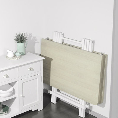 Outdoor Heavy Duty Square White Wooden Tabletop Folding Table with Metal Leg 800 x 800 mm