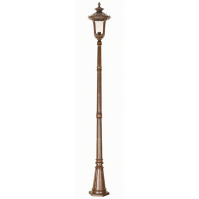 Outdoor IP44 1 Bulb Lamp Post Rusty Bronze Patina LED E27 100W
