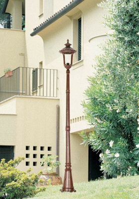 Outdoor IP44 1 Bulb Lamp Post Rusty Bronze Patina LED E27 100W