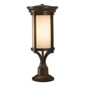 Outdoor IP44 1 Bulb Wall Ground Pedestal Heritage Bronze LED E27 60W