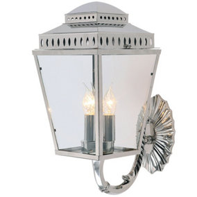 Outdoor IP44 3 Bulb Wall Light Highly Polished Nickel LED E14 60W