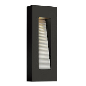 Outdoor IP44 Twin Wall Light Sconce Satin Black LED 7W Bulb Outside External