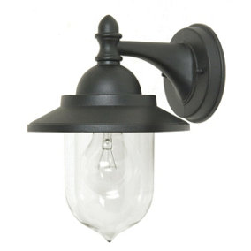 Outdoor IP44 Wall Light Sconce Black LED E27 60W Bulb Outside External d01130