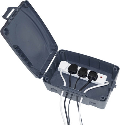 Outdoor IP54 Rated Splash Proof Water Resistant Electrical Connection Box for Extension Leads