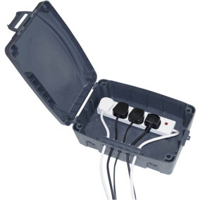 Outdoor IP54 Rated Splash Proof Water Resistant Electrical Connection Box for Extension Leads