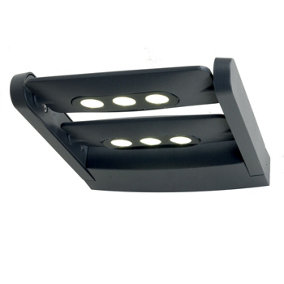 Outdoor IP65 6 Bulb Wall Light Graphite LED 18W