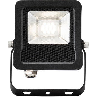 Outdoor IP65 LED Floodlight - 10W Cool White LED - 800 Lumens - Angled Bracket - 4
