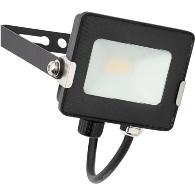 Outdoor IP65 Waterproof Floodlight - 10W Cool White LED - Matt Black Aluminium