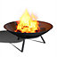 Outdoor Iron Fire Pit Garden BBQ Grill Brazier