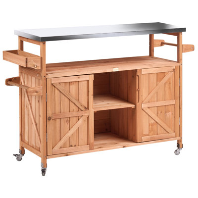 Outdoor Kitchen Island SCANNO Fir Wood Light Brown