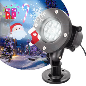 Outdoor LED Light Image Projector - Includes 12 Interchangeable Slides for Christmas, Halloween and Birthdays