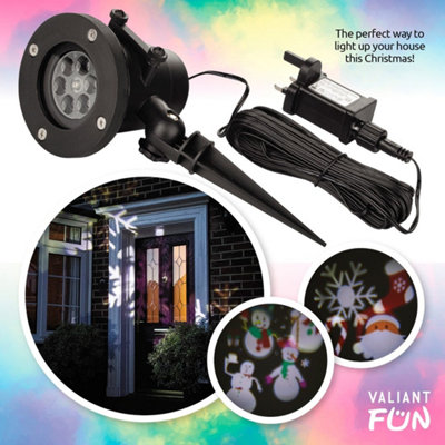 Outdoor LED Light Image Projector - Includes 12 Interchangeable Slides for Christmas, Halloween and Birthdays