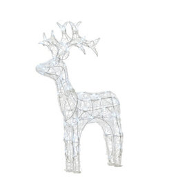 Outdoor LED Reindeer Christmas Decoration - Cool White Lights - 89cm High