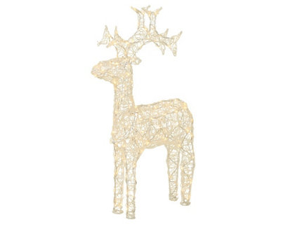 Outdoor LED Reindeer Christmas Decoration - Warm White Lights - 61cm High