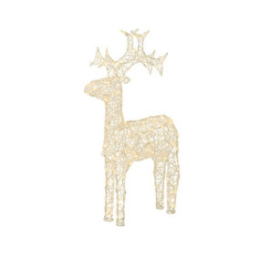 Outdoor LED Reindeer Christmas Decoration - Warm White Lights - 61cm High