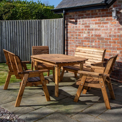 6 seater wooden garden furniture sales